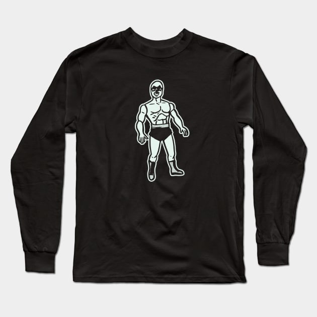 Luchador En Blanco Long Sleeve T-Shirt by sombreroinc